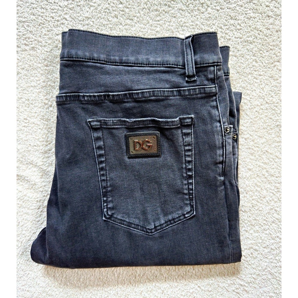 Dolce & Gabbana D&G RUNNING Distressed Jeans Washed Charcoal Black Mens 42